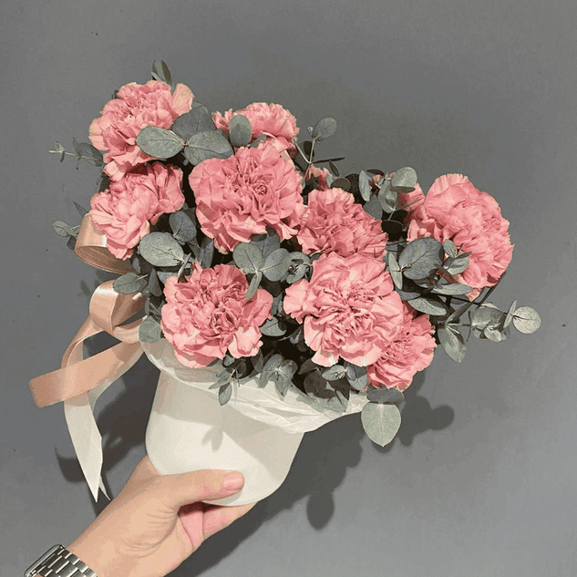 Фото Бокс с диантусами