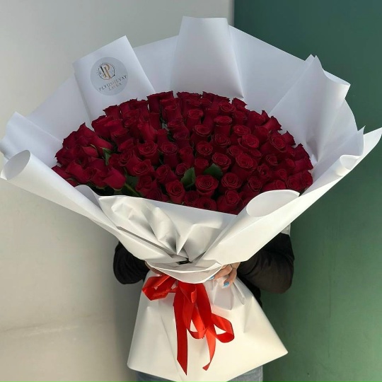 Фото 101 красная Роза 50 см