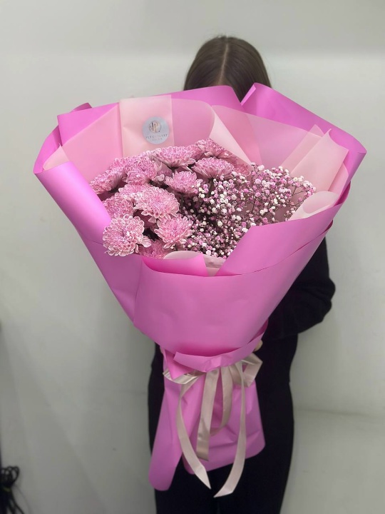 Фото Дуэт хриз и гипсофил размер S